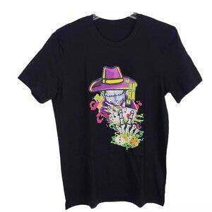 Men Black T-Shirt Crew Neck Light Weight Cotton Graphic Short Sleeve Quality